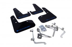 Subaru WRX Mud Flaps - Front + Rear - Rally Armor - UR Black with Blue Logo - Black - `11-`14