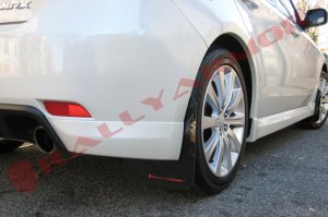 Subaru WRX Mud Flap Kit - Rally Armor - UR Black with Red Logo - Black - `08-`10
