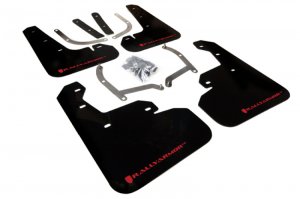 Subaru Impreza Mud Flaps - Rally Armor - UR Black w/ Red Logo - Black - `17-`23