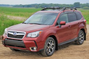 Subaru Forester Mud Flap Kit - Rally Armor - Premium Urethane - Black with Red Logo - `14-`18