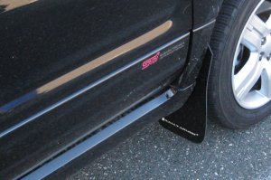 Subaru Forester Mud Flaps - Front + Rear - Rally Armor - UR Premium Urethane - Black/White - `03-`08
