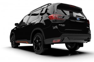 Subaru Forester Mud Flap - Front + Rear - Rally Armor - UR Series - Black with Grey Logo - `19-`21
