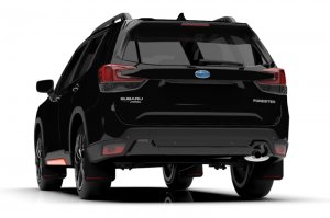 Subaru Forester Mud Flaps - Front + Rear - Rally Armor - UR Black Red Logo - Black - `19-`21