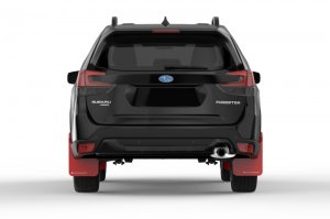 Subaru Forester Mud Flap Kit - Front + Rear - Rally Armor - UR Red Flap/White Logo - Red - `19-`21