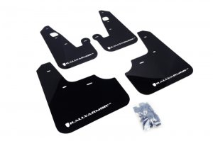 Mitsubishi Lancer Mud Flaps - Rally Armor - Basic Black w/ Black Logo - Black - `07-`17