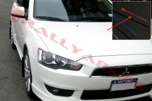 Mitsubishi Lancer Mud Flap Kit - Front + Rear - Rally Armor - UR Black Flap/Red Logo - Black/Red - `07-`17