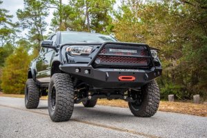Toyota Tacoma Bumper - Front - Road Armor - Stealth Front Winch Bumper w/Lonestar Guard - Tex Blk - `16-`20