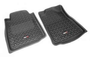 Toyota Tacoma Floor Liners - Front - Rugged Ridge - All Terrain - Black - `12-`17