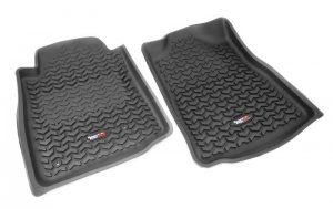 Toyota Tacoma Floor Liners - Front - Rugged Ridge - All Terrain - Black - `12-`17