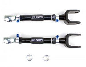 Nissan 370Z Traction Rods - Rear - SPL Parts - Titanium Series, Adjustable - Black - 2009