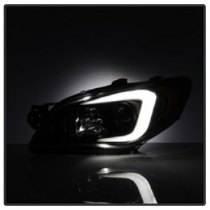 Subaru WRX Headlights - SPYDER - HID Model Only, Projector, Light Bar DRL - Black - `06-`07