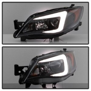 Subaru WRX Headlights - SPYDER - Projector, HID Model, DRL LED, Light Bar - Black - `08-`09