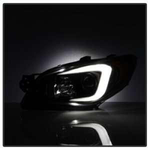 Subaru WRX Headlights - SPYDER - HID Model Only, Projector, Light Bar DRL - Black - `06-`07