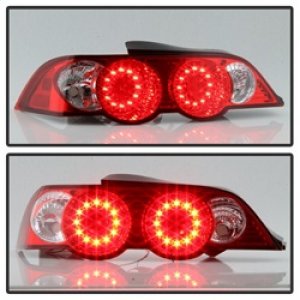 Acura RSX LED Tail Lights - SPYDER - Red Clear - `02-`04