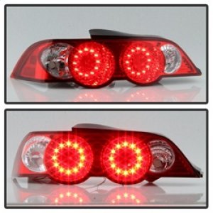 Acura RSX LED Tail Lights - SPYDER - Red Clear - `02-`04