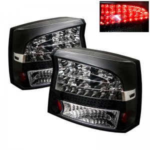 Dodge Charger LED Tail Lights - SPYDER - Black - `06-`08