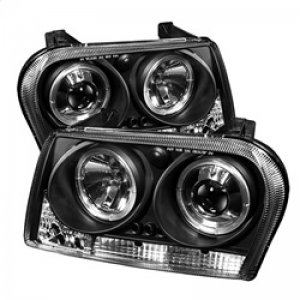 Chrysler 300 Headlights - SPYDER - Projector Headlights, LED Halo - Black - `09-`10