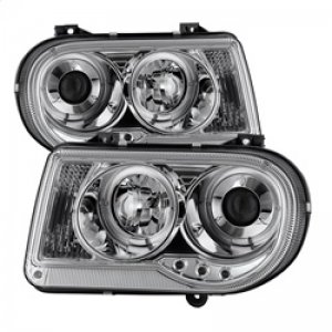 Chrysler 300C Headlights - SPYDER - LED Halo Projector - Chrome - `05-`10