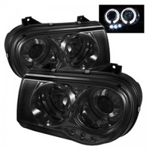 Chrysler 300C Headlights - SPYDER - Projector LED Halo - Smoke - `05-`10