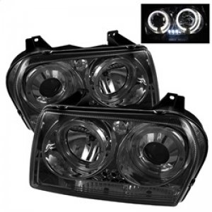 Chrysler 300 Headlights - SPYDER - Projector Headlights LED Halo - Smoke - `05-`08