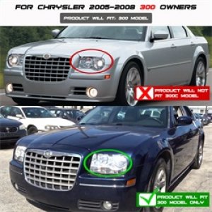 Chrysler 300 Headlights - SPYDER - Projector Headlights LED Halo - Smoke - `05-`08