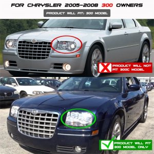 Chrysler 300 Headlights - SPYDER - Projector Headlights LED Halo - Smoke - `05-`08