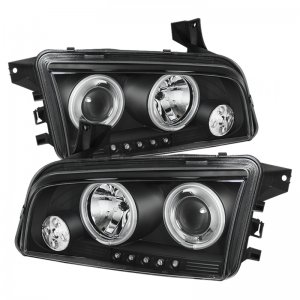 Dodge Charger Headlights - Front - SPYDER - CCFL Halo LED - Black - `06-`10