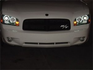 Dodge Charger Headlights - Front - SPYDER - CCFL Halo LED - Black - `06-`10