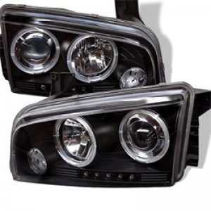 Dodge Charger Headlights - SPYDER - Projector LED Halo - Black - `06-`10