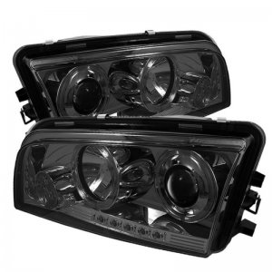 Dodge Charger Headlights - SPYDER - LED Halo Projector - Smoke - `06-`10