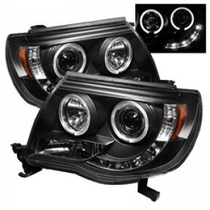 Toyota Tacoma Headlights - SPYDER - Projector Headlights, LED Halo - Black - `05-`11