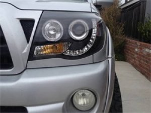 Toyota Tacoma Headlights - SPYDER - Projector Headlights, LED Halo - Black - `05-`11