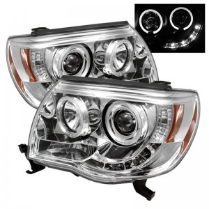 Toyota Tacoma Headlights - SPYDER - Projector, LED Halo - Chrome - `05-`11