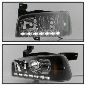 Dodge Charger Headlights - SPYDER - XTune LED Crystal - Black - `06-`10