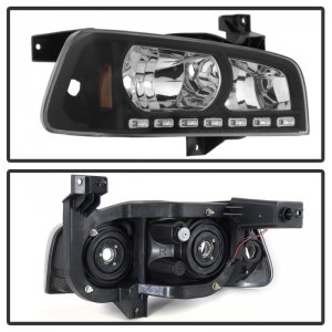 Dodge Charger Headlights - SPYDER - XTune LED Crystal - Black - `06-`10