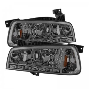 Dodge Charger Headlights - SPYDER - XTune LED Crystal - Smoke - `06-`10