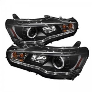 Mitsubishi Lancer Headlights - SPYDER - Projector Xenon/HID LED Halo DRL - Black - `08-`14