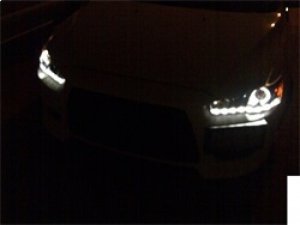 Mitsubishi Lancer Headlights - SPYDER - Projector Xenon/HID LED Halo DRL - Black - `08-`14
