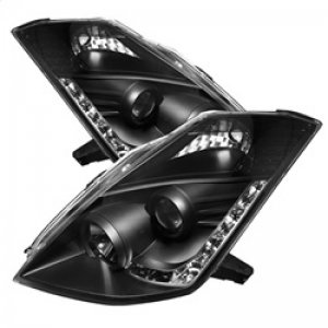 Nissan 350Z Headlights - SPYDER - DRL LED Projector Headlights - Xenon/HID Model - Black - `06-`08