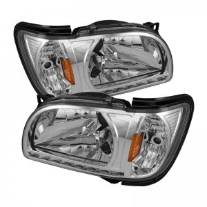 Toyota Tacoma Headlights - SPYDER - Black Trim Corner Crystal - `01-`04