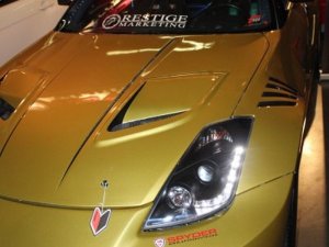 Nissan 350Z Headlights - SPYDER - DRL LED Projector - Black - `03-`05