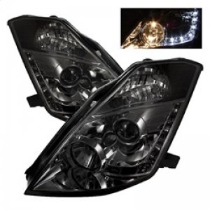 Nissan 350Z Headlights - SPYDER - Projector, DRL - Smoke - `03-`05
