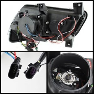 Dodge Charger Headlights - SPYDER - DRL Projector, Light Tube, Halogen - Black - `11-`14