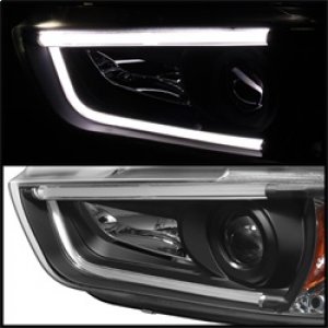 Dodge Charger Headlights - SPYDER - DRL Projector, Light Tube, Halogen - Black - `11-`14