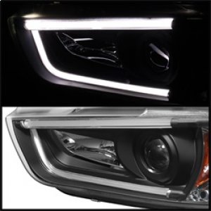 Dodge Charger Headlights - SPYDER - DRL Projector, Light Tube, Halogen - Black - `11-`14