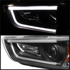 Dodge Charger Headlights - SPYDER - DRL Projector Headlights - Black - `11-`14