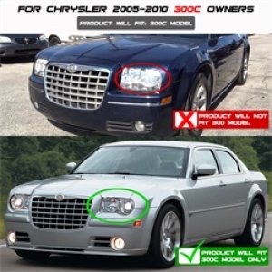 Chrysler 300C Headlights - SPYDER - Projector LED DRL High/Low H7 - Black - `05-`10