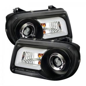Chrysler 300C Headlights - SPYDER - Projector LED DRL High/Low H7 - Black - `05-`10