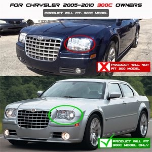 Chrysler 300C Headlight Set - SPYDER - LED Projector Headlights with DRL - Smoke - `05-`10