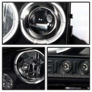 Dodge Charger Headlights - SPYDER - Halo LED Projector - Black Smoke - `06-`10